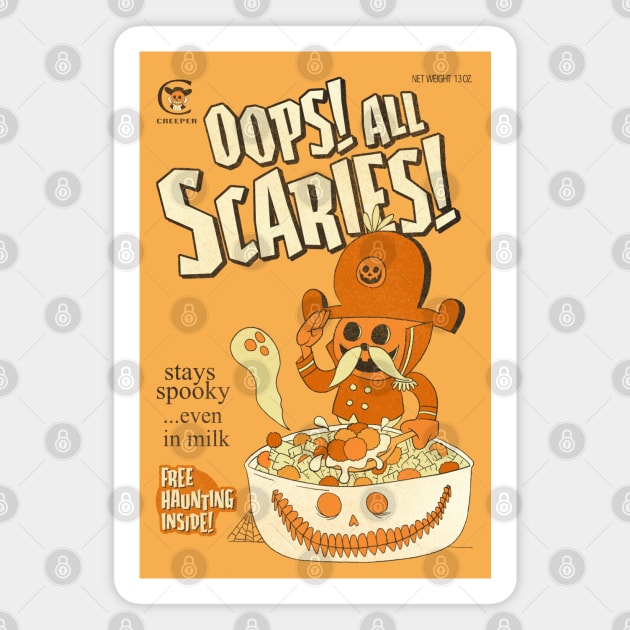 Oops All Scaries! Cereal Magnet by JokersJollies